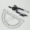 Drawing Compass and Protractor Set 6 Inch Clear Swing 180 Degree Math Protractor