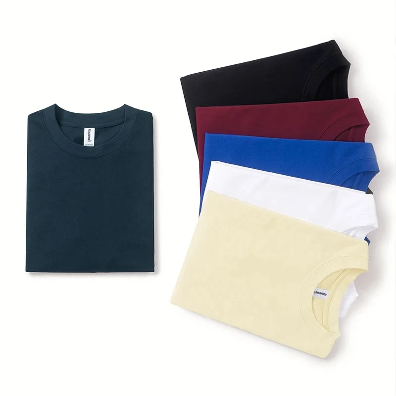 Wholesale Comfortable Soft Cotton 260g OEM Custom Printed Logo T-shirt Thick Cotton Unisex Men Blank Plain T-shirt T-shirts