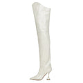 White Thigh High Boots for Women High Heel Over the Knee Boots Black Ladies Long Tall Boots Winter Shoes 2021