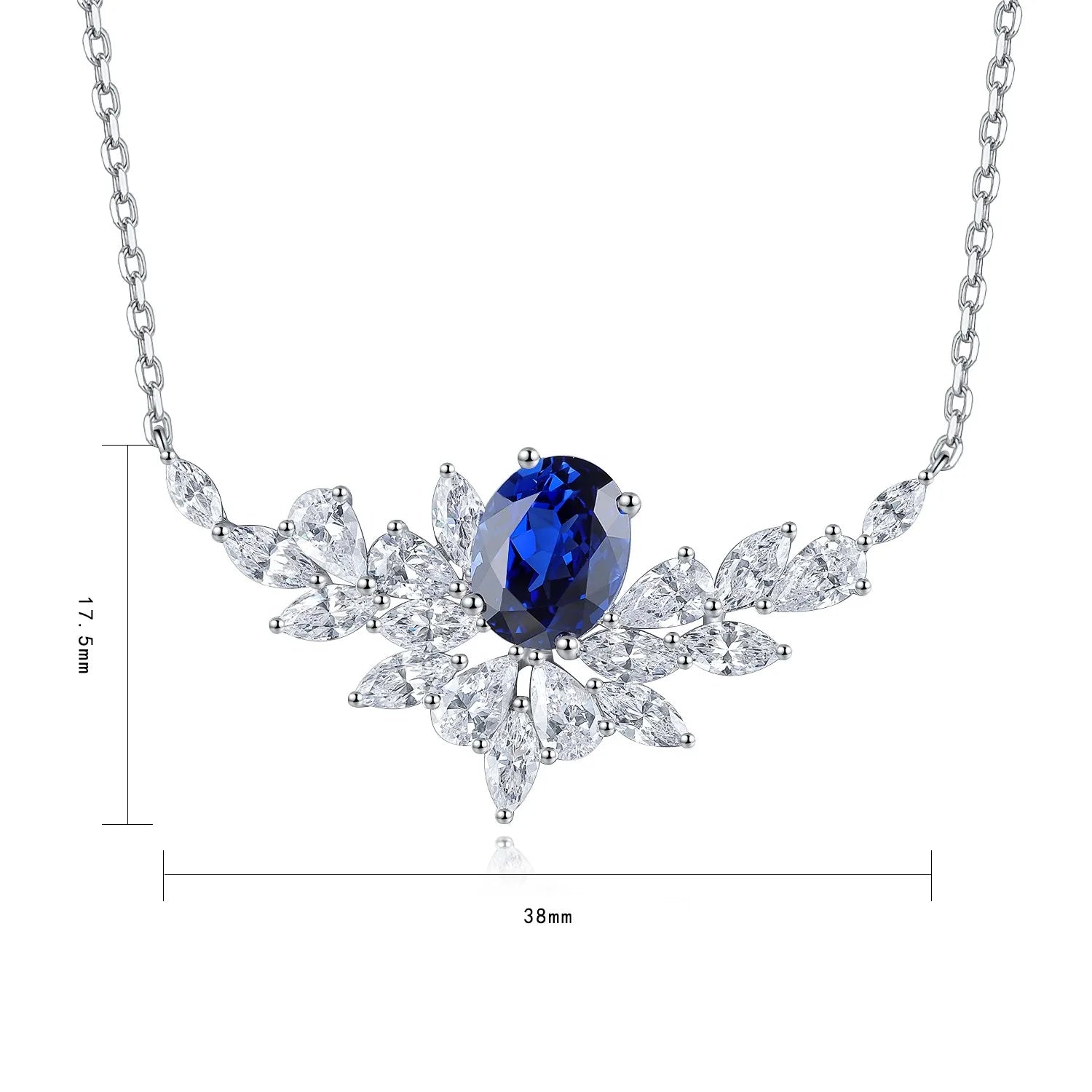 New Creative Design Angel Wings S925 Silver Lab Grown Sapphire Trendy Wedding Fashion Niche Diamond Pendant Necklace