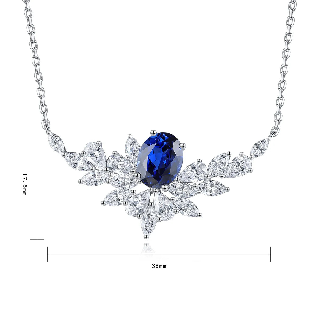 New Creative Design Angel Wings S925 Silver Lab Grown Sapphire Trendy Wedding Fashion Niche Diamond Pendant Necklace MegaBDM