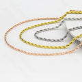 Teen Jewelry 14K&18K Gold Plated Thick Long Chain Stainless Steel Rope Chain Unisex 2/3MM 5MM Men Chain Necklace Stainless Steel