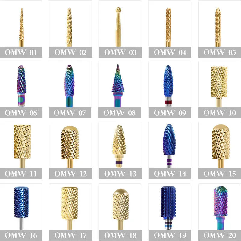New Arrival 5-in-1 Tungsten Steel Nail Drill Manicure Tool Grinding Head Polishing Plating Color Nail Art Tools