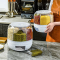 Hot Selling Single-Tier PP Material Rice Dispenser Rotating Box Modern Design Multifunction Grain Dispenser Container Food Tools
