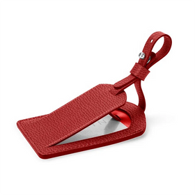 Genuine Leather Litchi Pattern Custom Luggage Tag Luxury Granulated Leather Luggage Tags
