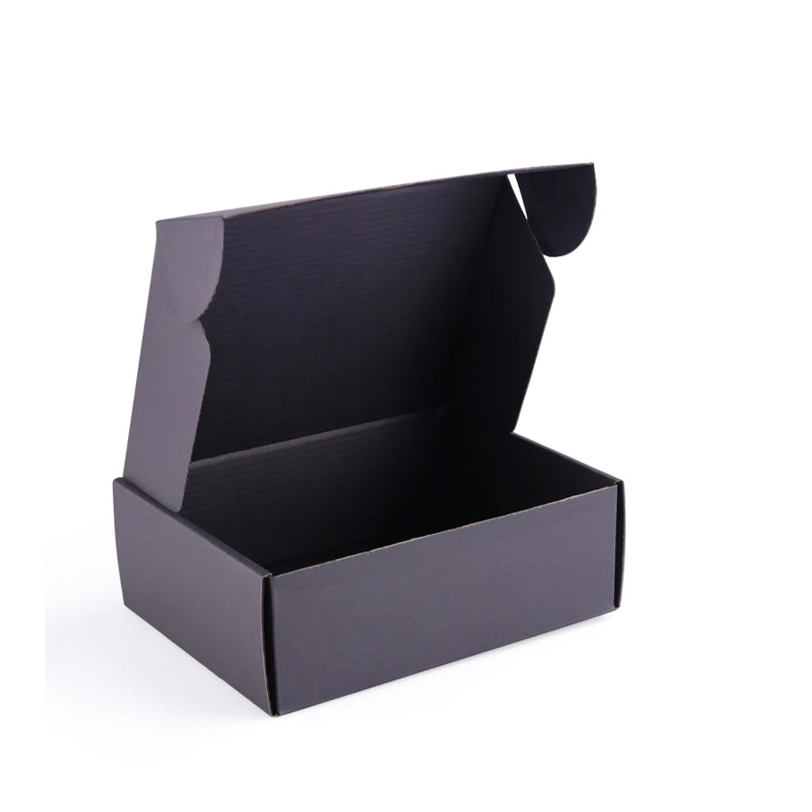 Custom Eco Friendly Color Printing Corrugated Carton Black Paper Shipping Packaging Mail Packaging Box