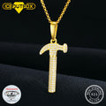 New Arrival Vvs/vvs1 Moissanite Diamond Mens 925 Sterling Silver Hammer Pendant  Hip Hop 14k White Gold Iced Out Jewelry