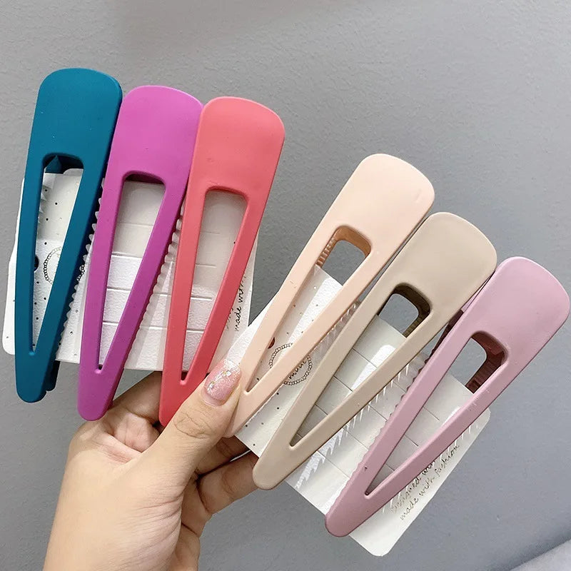 GENYA 13 cm Large Size Geometric Triangle Metal Hair Clip Smooth Spring Hollow Duck Bill Hair Clip Headdress Styling Accessories