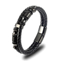 MECYLIFE Classical Leather Bracelet Braided Two Layers Bracelet for MEN