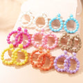 Ins Style Trend Female Handmade Rattan C-shaped Geometric Drop Earrings New Big Hoop and Raffia Balls for Party
