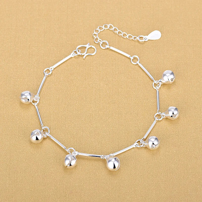 Bijoux Fashion Silver Color Bell Charm Silver Women Bracelets