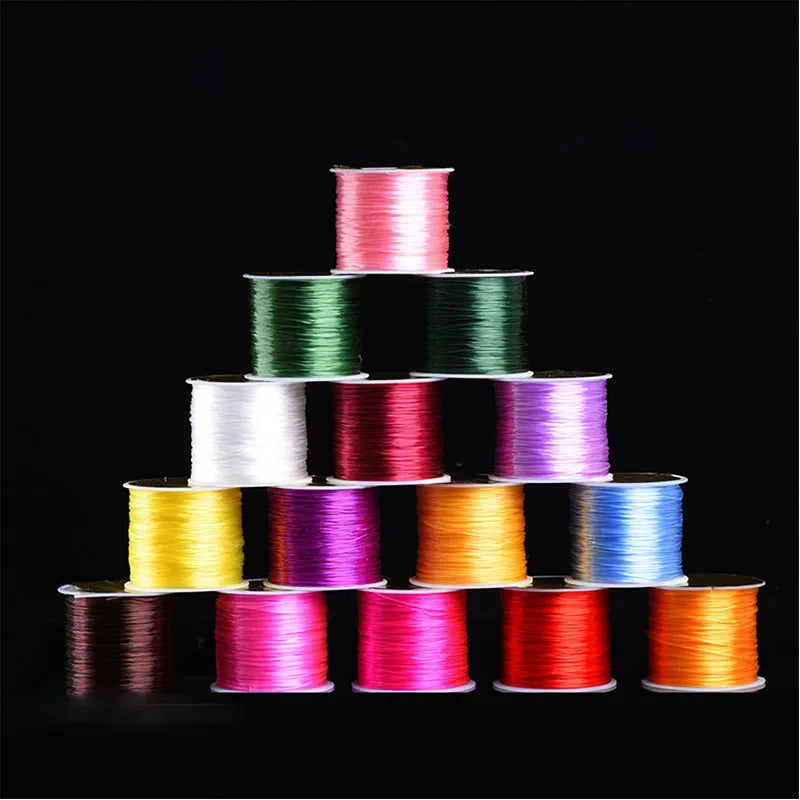 50M DIY Crystal Bead Bracelet Beaded Elastic String Crystal Elastic Beaded String Accessories Line