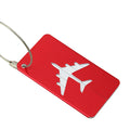 Business Travel Logo Customized Red Aircraft Style Metal Aluminum Luggage Tag with Offset Printing