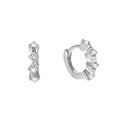 Custom Fashion Hoops 925 Sterling Silver Row Zirconia CZ Earrings Huggies for Women Fine Jewelry Wholesale Factory