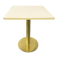 WEKIS Hot Design Outdoor Steel Base Dining Table Set Square Wooden Cafe Table Home Office Kitchen Square Dining Table