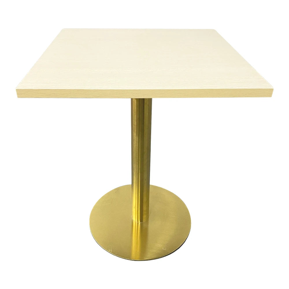 WEKIS Hot Design Outdoor Steel Base Dining Table Set Square Wooden Cafe Table Home Office Kitchen Square Dining Table