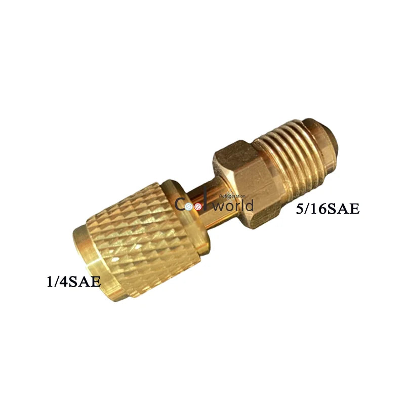 COOLWORLD Brass R410A Swivel Adapter Fitting M5/16'' X F1/4''' for HVAC