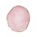 Natural Brazilian Colorful Blue India Polished Quartz Crystal Agate Stone Coaster Slices with Gold Silver