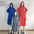 Custom Fast Dry Microfiber Adult Surf Poncho Hooded Beach Towel Changing Robe with Custom logo for Swimming