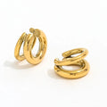 Jooolim Trendy Double-Layer Round Line Cuff Earring 18K Gold Plated Stainless Steel Geometric Shape Wholesale Jewelry