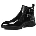 Customized Fashionable Leather Belt Buckle Chelsea Men's Boots Genuine Leather Ankle Boots Mid-calf Leather Boots