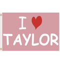 Customized 3*5ft Outdoor Pink 'I Love Taylor' Flag 100% Polyester Double-Sided Durable Brass Ring High Quality High Quality Flag