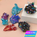 1kg Electroplating Natural Natural Quartz Stone Irregular Energy Stone Crystal Cluster Mineral Specimen Decorative Crafts