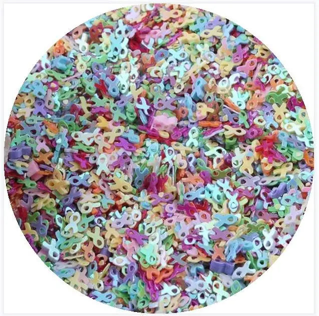 Colorful Ribbon Sequins Nail Beauty Accessories Kids Confetti Slime Filler Supply