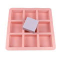Reusable Easy Release DIY  Handmade Soap Making Molds 9 Cavity 100g Sharp Straight Corner Square Silicone Soap Molds