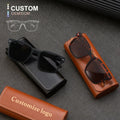 Factory New Designer Custom Logo Laser Personalized Name Sun Glasses Polarized Wooden Temple Retro Shades Men Sunglasses