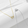 Fashion Simple 925 Sterling Silver Pendant Necklace Cubic Zirconia Necklace 14K Gold Necklace