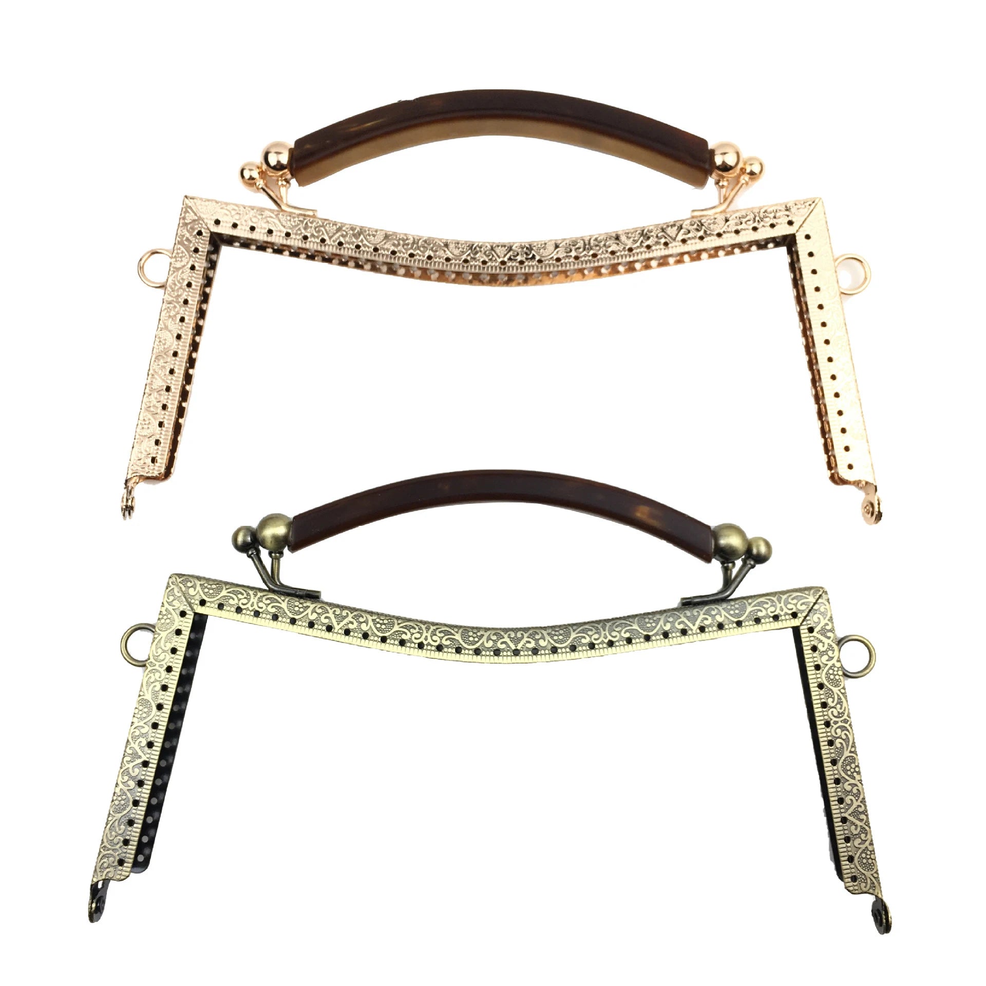 Deepeel MHD065 21cm Handbag Hardware Accessories Decoration Embossing Purse Frames Bag Handle
