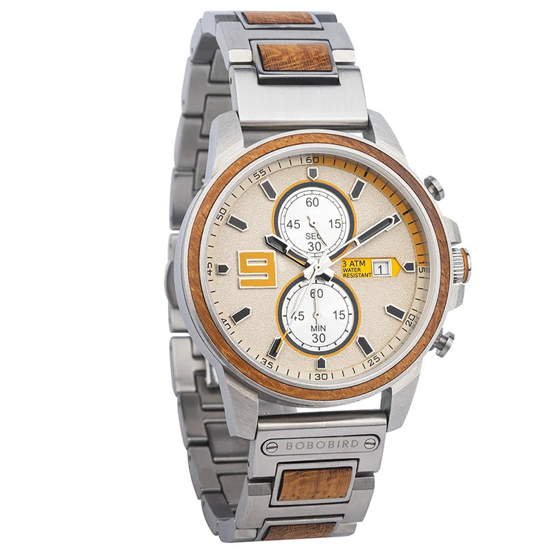 High Quality Luxury Charm Sport Fashion Quartz Wooden Case Pointer Dial 3BAR Water Resistant Watch Custom Logo Dropshipping OEM