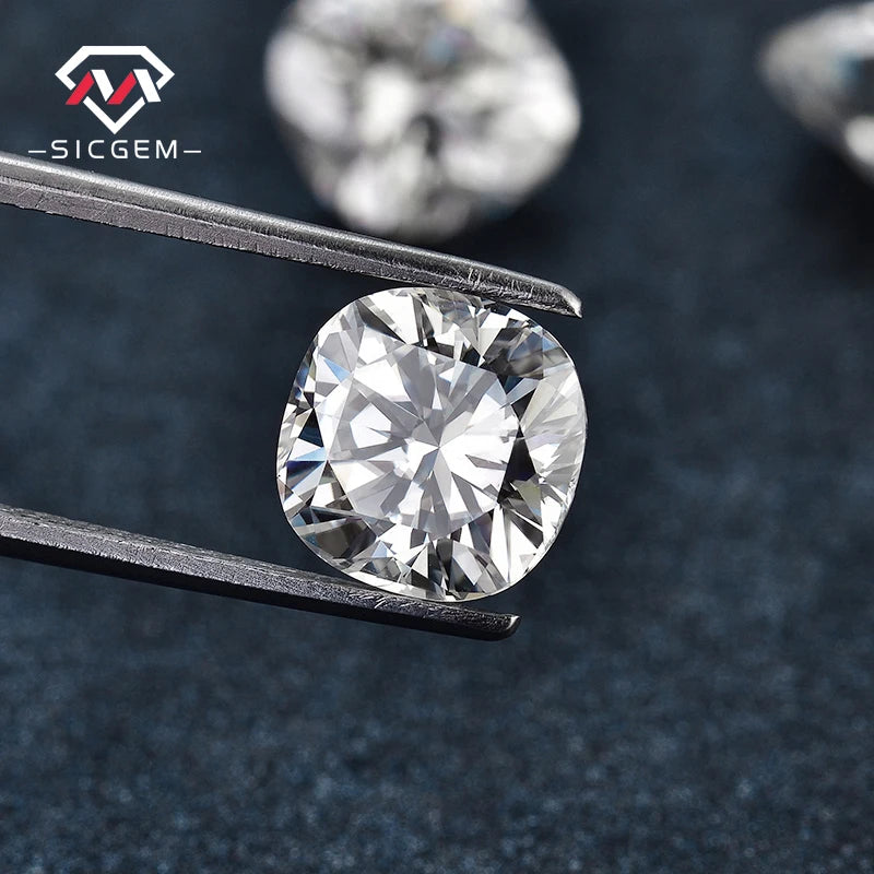 SICGEM Factory's 7mm DEF Color VVS Gem Cushion Cut Synthetic Laboratory Created Moissanite Loose Gemstone