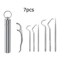 Reusable Metal Toothpicks Suits Portable Stainless Steel Toothpicks Pocket Set With Holder