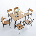Modern Outdoor Garden Furniture Save Space Fashion Oil-proof Waterproof Dining Sets Aluminum Table Chairs School Home Courtyard