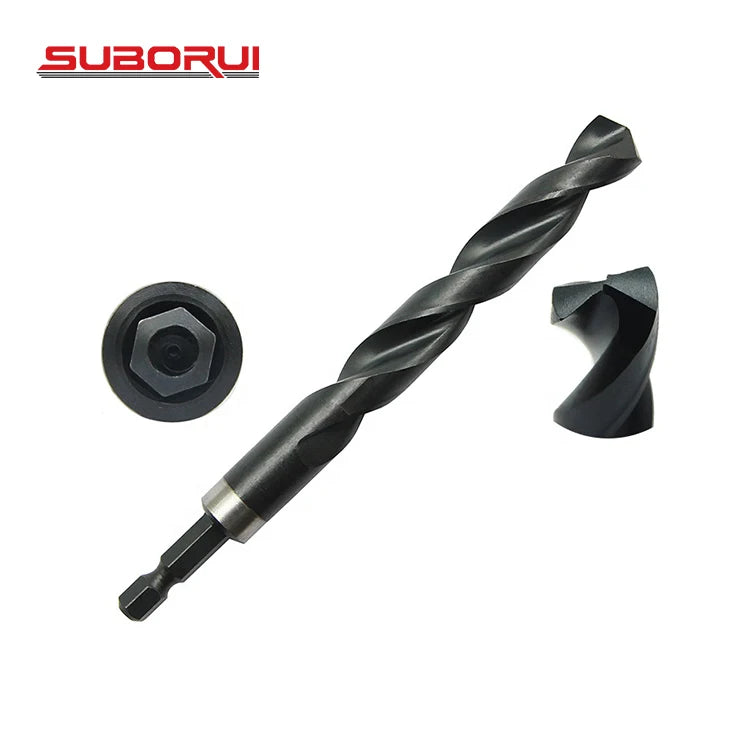 SUBORUI Custom Drill Bits Manufacturer Titanium Hss 6mm Hex Shank Impact Metal Twist Drill Bits for Metal Drilling