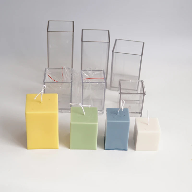 B-4012 5in Diy Material Plastic Candle Mold Square 12.7cm Candle Mould Acrylic Plastic Mould Aromatherapy Cave Craft Candle
