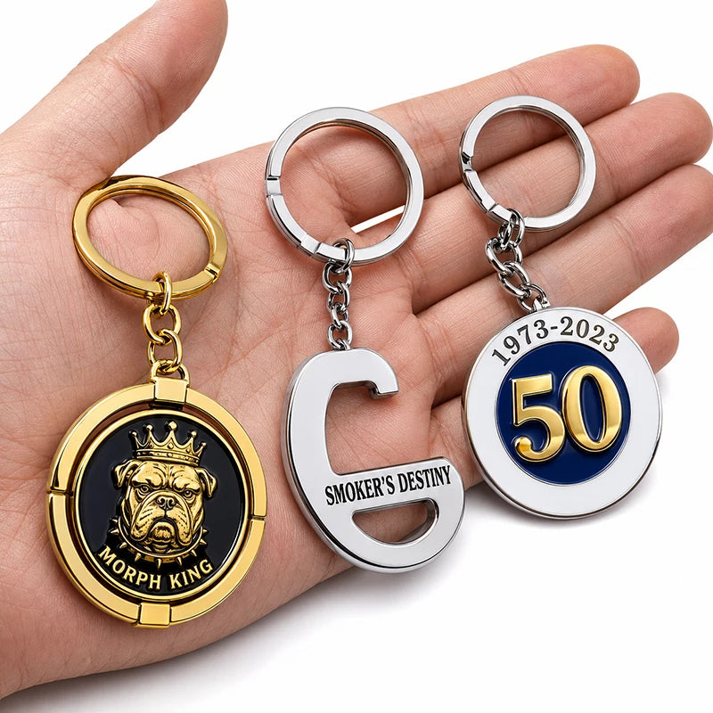 Laser Custom Round Logo Sublimation Blanks Personalized Stainless Steel Engraving Custom Keychain Metal MegaBDM