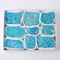 HZ Wholesale Healing Crystals and Stones Gift Set Plated Blue Cluster Crystal Box Set for Decoration