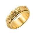European American Fashion Jewelry Rings Creative Personality Hip Hop Ring Stainless Steel Coiled Dragon Rotatable Anxiety Ring