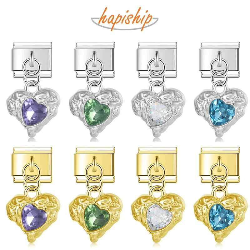 Hapiship Italian Charm Bracelet Gold Charms Bulk Pulseras Stainless Steel Links Women Bracelet DJ1038