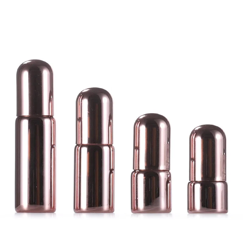 Electroplating Rose Gold Ball Bottle UV Electroplating Rose Gold Ball Bottle 1ml 2ml 3ml 5ml Perfume Essential Oil Bottle