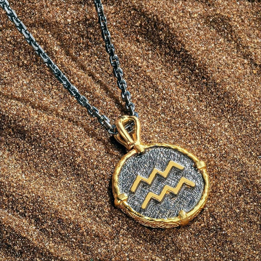 2023 New Fashion Trendy Stainless Steel Jewelry Astrology Coin Horoscope Constellations 12 Zodiac Signs Pendant Link Wedding