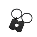Stamping Blanks Customized Engraved Stainless Steel Blank Keychain Couple Heart Shaped Dog Tag Key Chain for Women Men