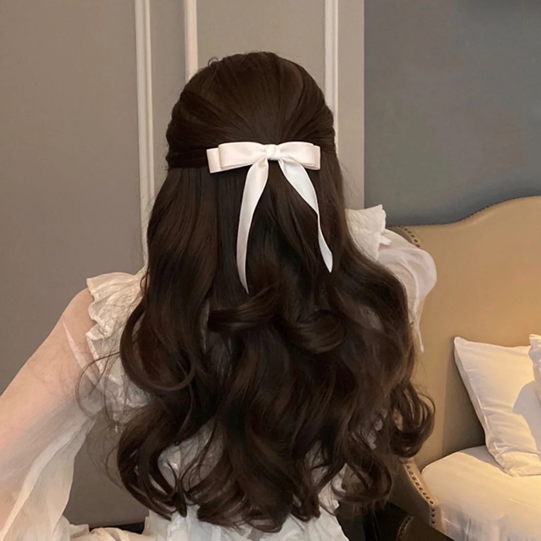 Gordon Ribbons Hot Sell Fashion Ribbon Butterfly Hair Clips Solid Color Long Tail Bow Hair Barrettes