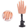 Soft Fake Mannequin Hand Finger Flexion Nail Art Training Tool Silicone Practice Hand With Bracket for Nails