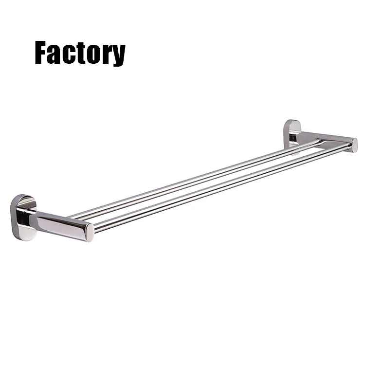 Factory Wall-Mounted Single Pole Bathroom Accessories Double Towel Bar Rack