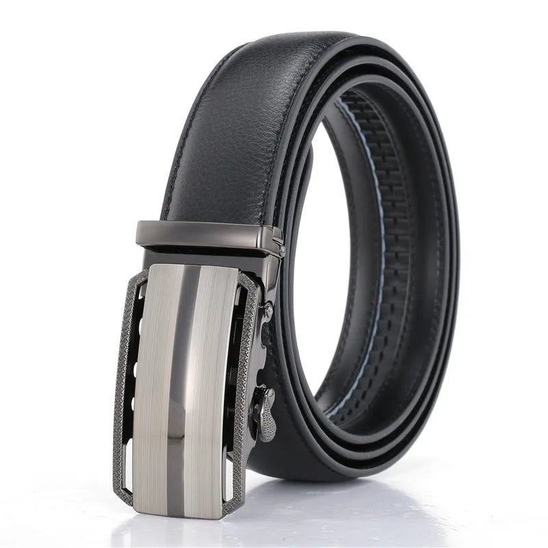 LQbelt New Men's Automatic Buckle Belts Ratchet Belt for Men Genuine Leather Belt Waistband OEM Factory Custom LOGO