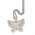 Fashion Women butterfly Pendant Necklace Iced Out Zircon Brass Rock Style Gold Plated Designer Pendant Necklace Jewellery